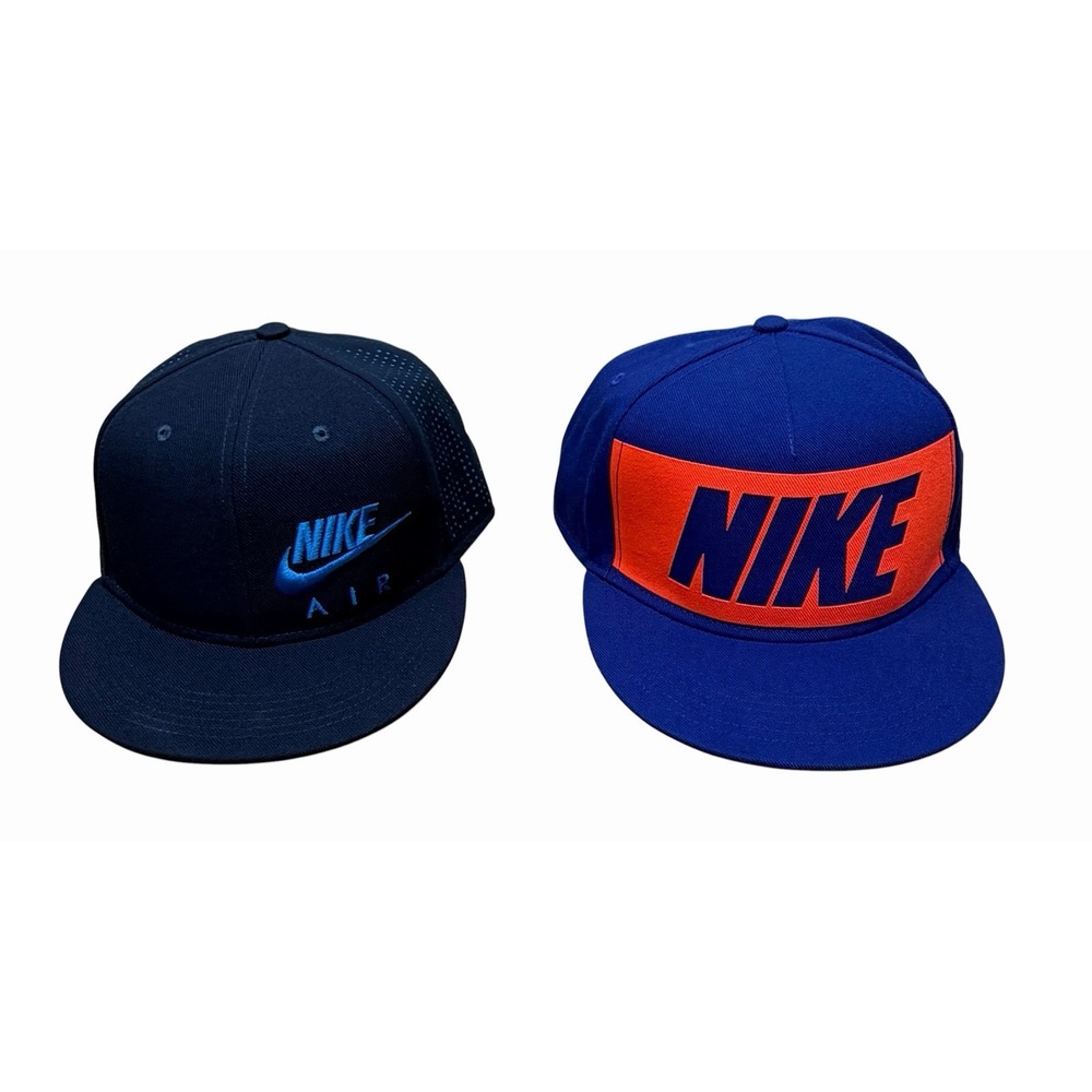 2 Nike True Snapback Hats One Size Fits Most Blue /Orange & Blue / Baby Blue
